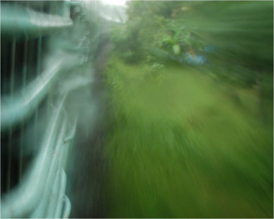 Train in rain