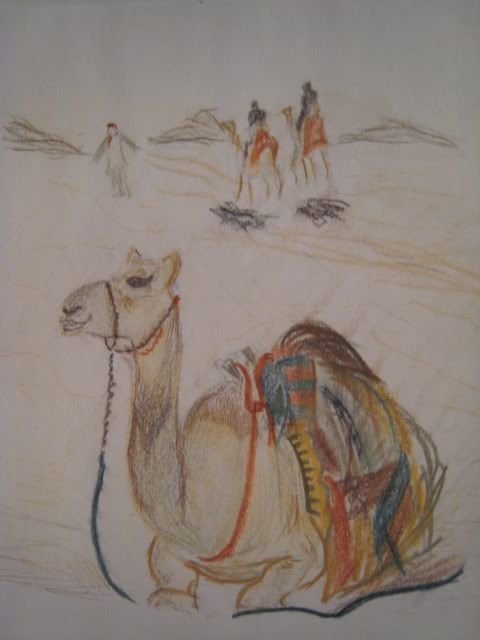 Camel Caravan Drawing