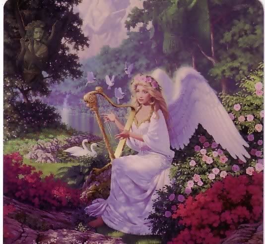 Angel and harp
