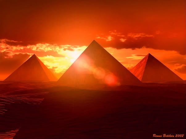 Pyramids sunset