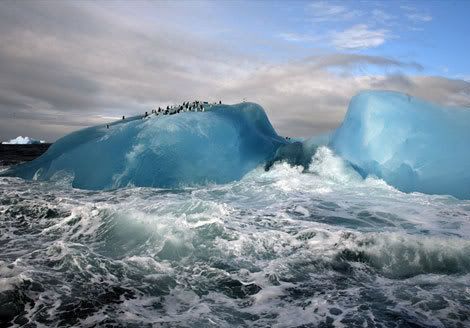 Ice and ocean blue