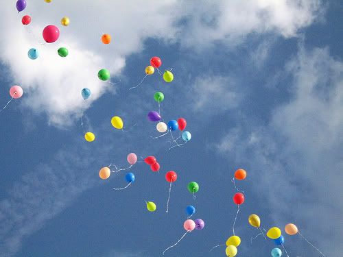 colored balloons in the sky