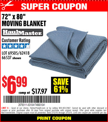 Amazing deals on this 40In X 72InAmazing deals on this 40In X 72InMoving BlanketatAmazing deals on this 40In X 72InAmazing deals on this 40In X 72InMoving BlanketatHarbor Freight. Quality tools & low prices. Mover'sAmazing deals on this 40In X 72InAmazing deals on this 40In X 72InMoving BlanketatAmazing deals on this 40In X 72InAmazing deals on this 40In X 72InMoving BlanketatHarbor Freight. Quality tools & low prices. Mover'sblanketwith sturdy double stitched fabric to protect furnishings