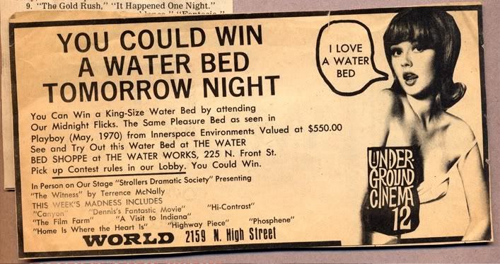 waterbed with fish. Labels: vintage ads, water bed