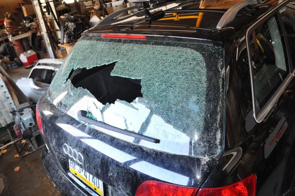 Back windshield suddenly shattered...