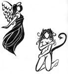 angel and devil tattoo art Pictures