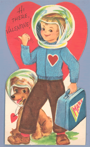 vintage valentine astronaut