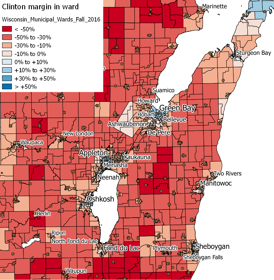 Wisconsin voting maps by ward