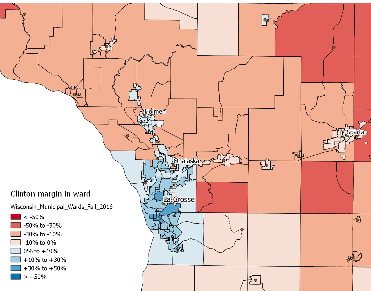 Wisconsin voting maps by ward