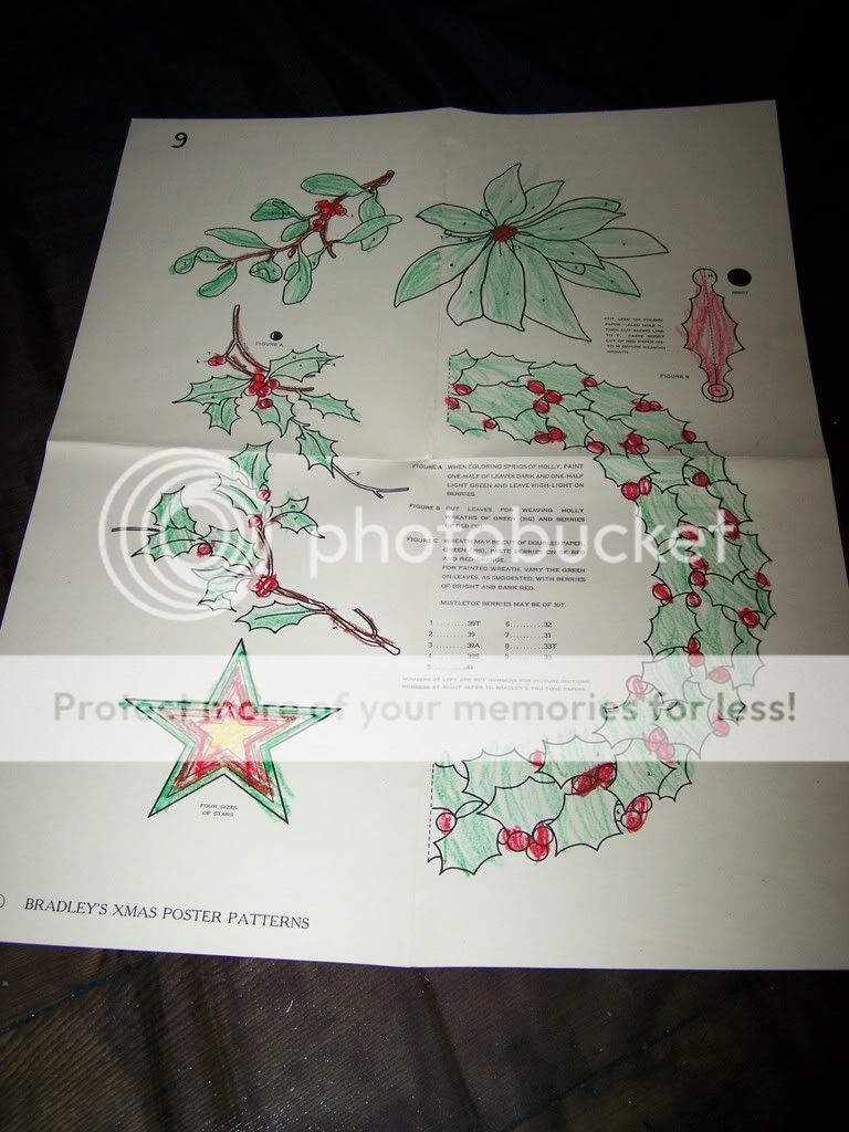 Antique Vtg 1928 XMAS POSTER PATTERNS Santa Claus Christmas Paper Toy 