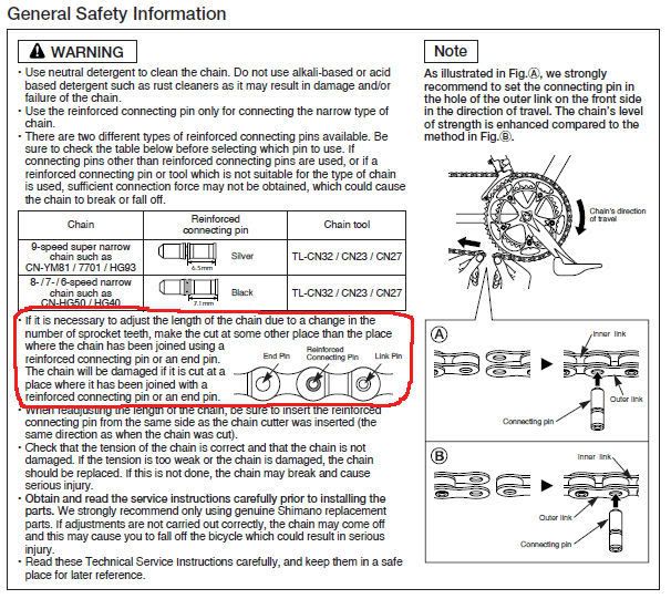 how to change shimano chain