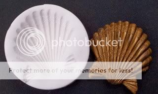 SCALLOP SHELL banded seashell ~ CNS polymer clay mold  