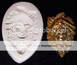 INDIAN FACE ~ CNS polymer clay mold southwest  