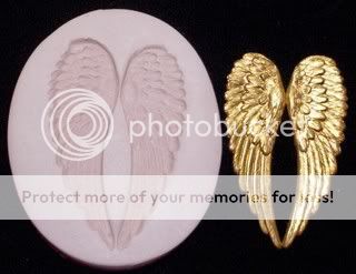 ANGEL FAIRY FEATHER WINGS HEART ~ CNS polymer clay mold  