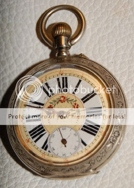 GROSSE STEIRISCHE TASCHENUHR 800 SILBER GRAVIERT c1890